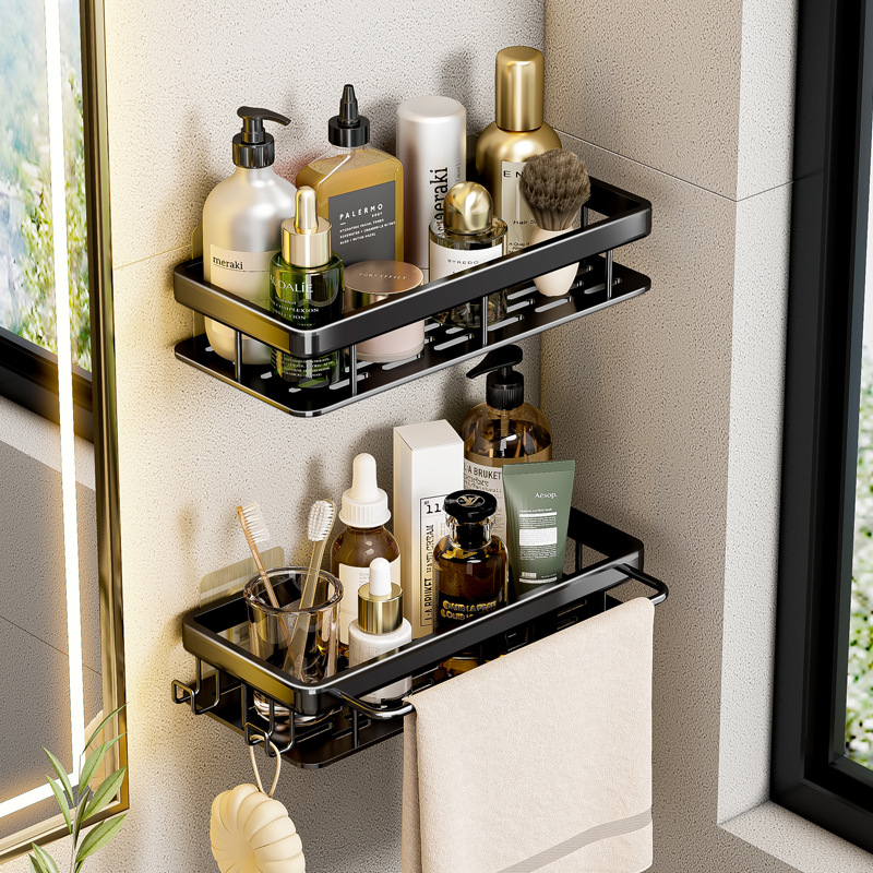 Punch-free Bathroom Storage Rack Toilet Storage Rack Toilet Corner Rack Hanger Space Aluminum Toilet Wall Hanger