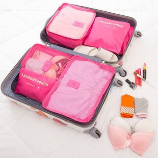 Korean travel storage bag suit 130g thin dustproof bag luggage storage six-piece set