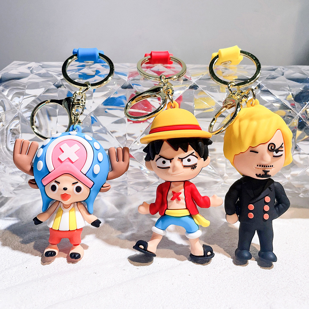 The Fourth Generation One Piece Key Chain Luffy Nami Shanzhi Solon Key Chain Dragon Ball Doll Men's and Women's Pendant Ornaments