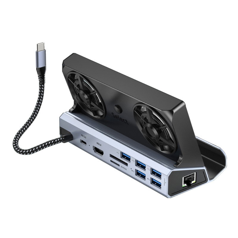 steamdeck game console docking station base fan stand handheld compatible rog switch docking station