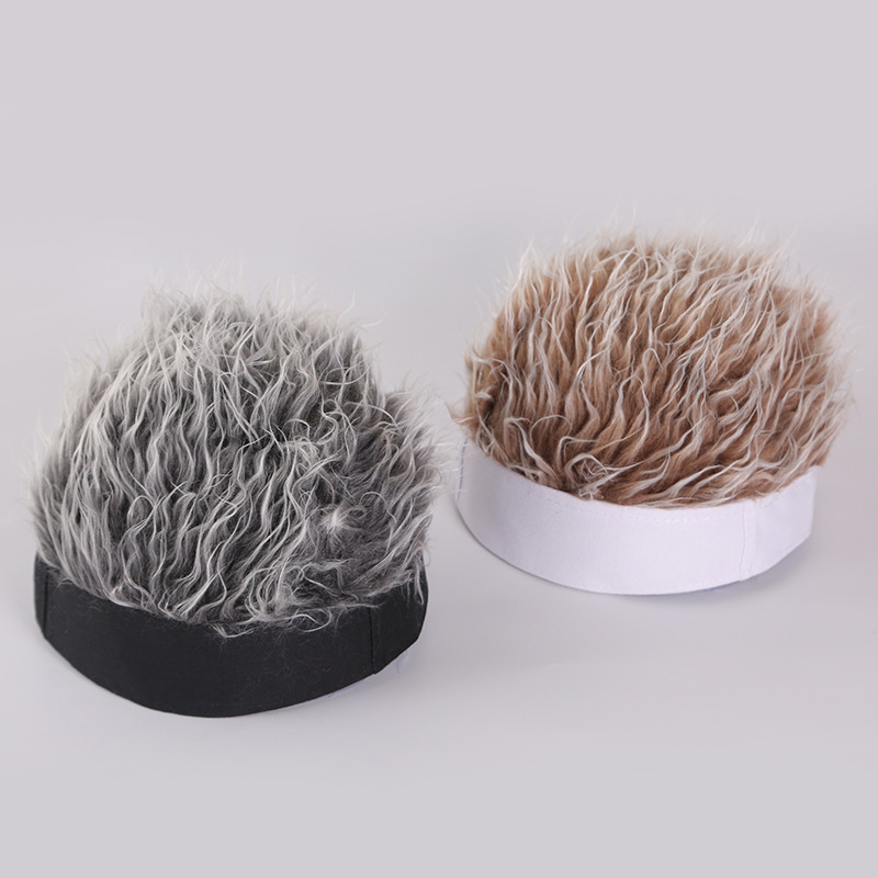 Hip-hop simulation wig hat autumn and winter wig landlord hat funny short hair hat melon skin hat cross-border supply wholesale