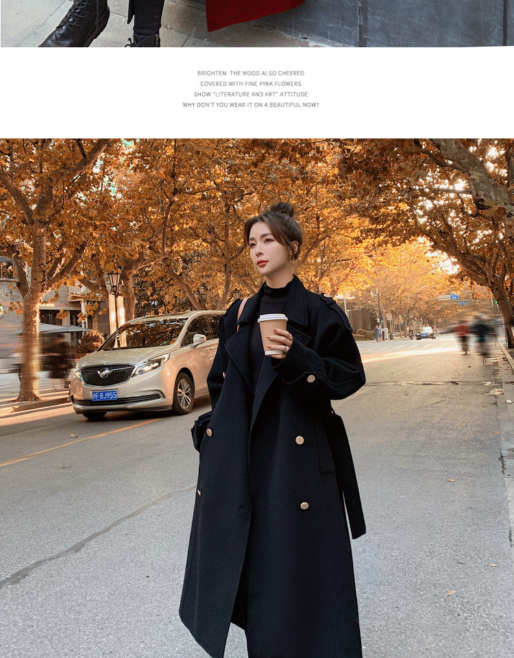 2023 Hepburn Wind Coat Women's Winter Thickened Fashionable Elegant Popular Korean Loose Double-breasted Woolen Coat Trendy_voghion.com