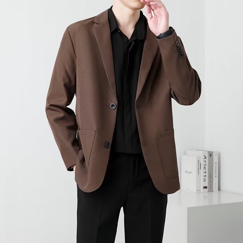 Small blazer for men in autumn, boys, Korean style, trendy business, versatile Hong Kong style, spring and autumn, handsome casual blazer