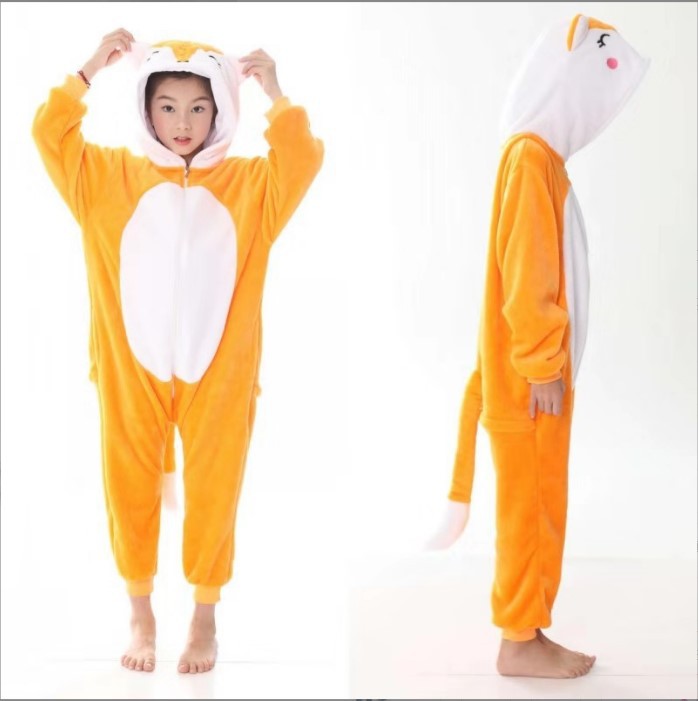 Children's Tigger baby cartoon animal one-piece pajamas winter flannel children's romper homewear