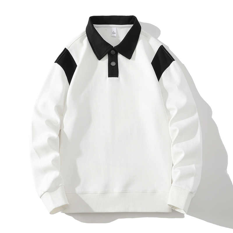 Lapel sweater men's and women's custom 2023 new fashion brand polo sweater casual sports loose men's stitching sweater