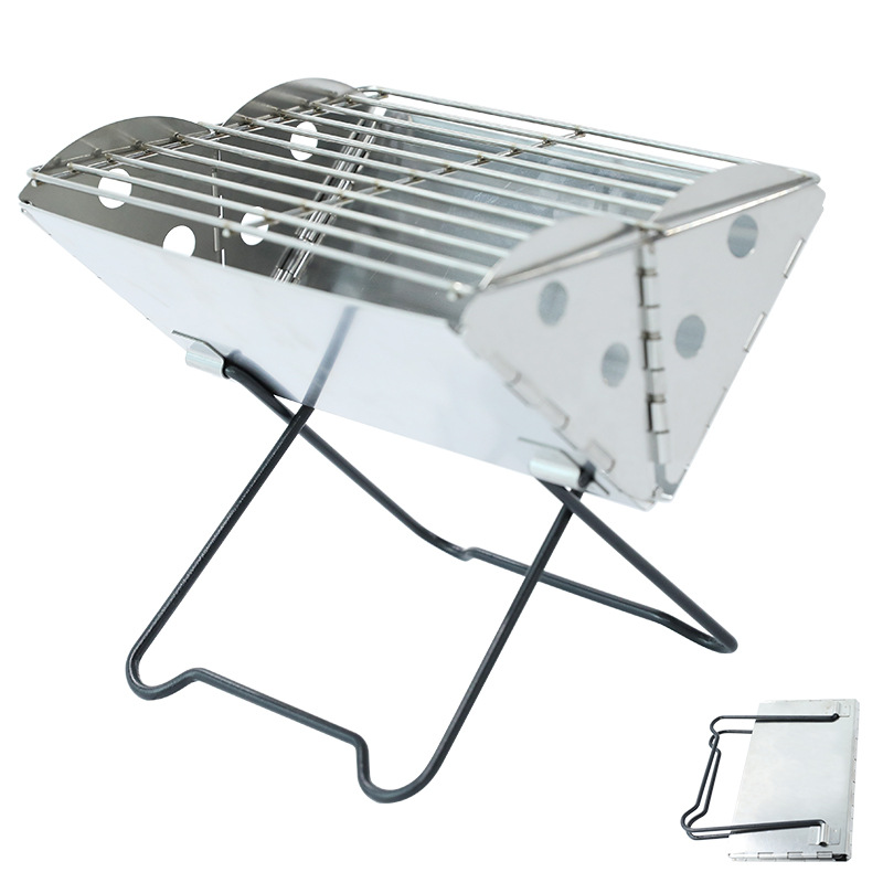 Outdoor camping hinge type X-type barbecue stove lightweight portable charcoal stove firewood stove foldable camping stove