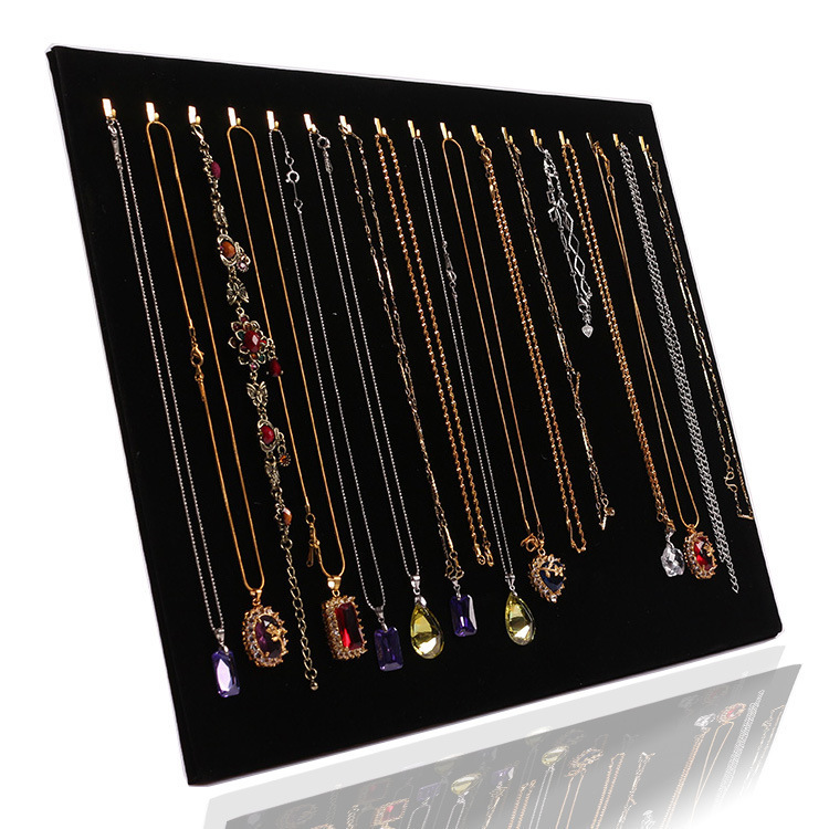 High-end 17 hook 28 hook jewelry rack suede flannel jewelry props jewelry display rack necklace earrings storage rack