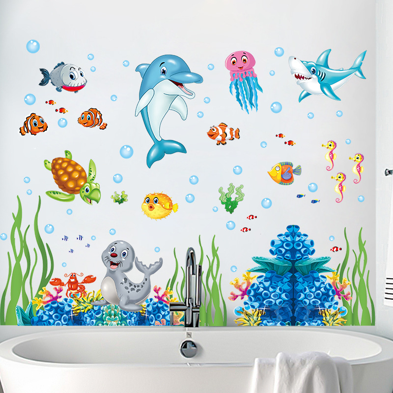 Children's Cartoon Small Animal Wall Stickers Room Baby Stickers Background Wall Decorations Stickers Wallpaper Self-adhesive Naked Dress