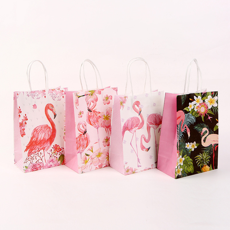 Flamingo Direct Supply Portable Kraft Paper Bag Authoritarian Advertising Gift Shopping Bag High-end Business Paper Bag Wholesale