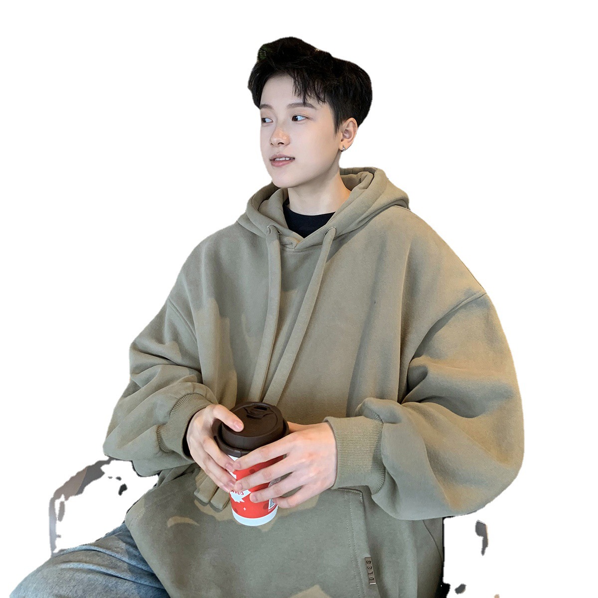 320g Heavy Hooded Sweater Men's 2023 New Spring and Autumn Jacket Japanese Fashion Brand Boys Loose Hoodie Jacket