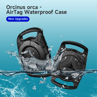 Suitable for Apple Airtag Waterproof Protective Case Pet Collar Killer Whale with PC Back Cover Waterproof Tracker Case