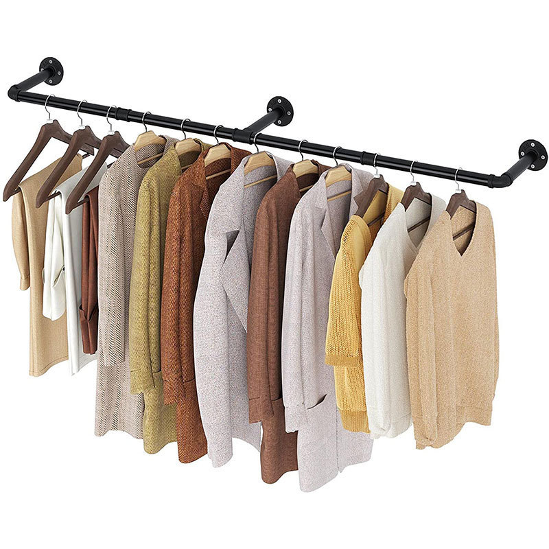 Cross-border industrial wind clothing store display rack wall hangers manufacturers water pipe hangers wall hanging racks wholesale