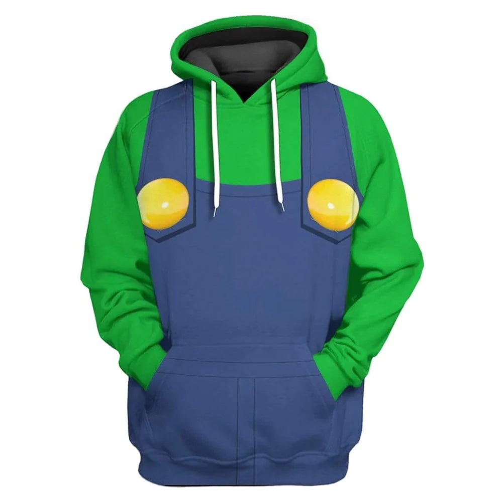 2023 New COS Super Mario Series Daquan 3D Digital Animation Game Printed Zipper Hoodie