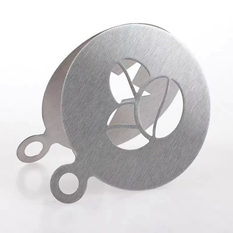 Cross-border Amazon stainless steel 430 coffee flower mould bread powder spray flower mould DIY fancy milk cover printing mould