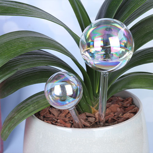 Ball Flower Watering Household Necessary Flower Watering Artifact Creative Laser Blue Glass Round Flower Watering
