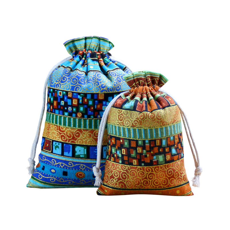 Wholesale ethnic style girdle text play Beads storage bag jewelry coin purse small cotton bag sachet bag