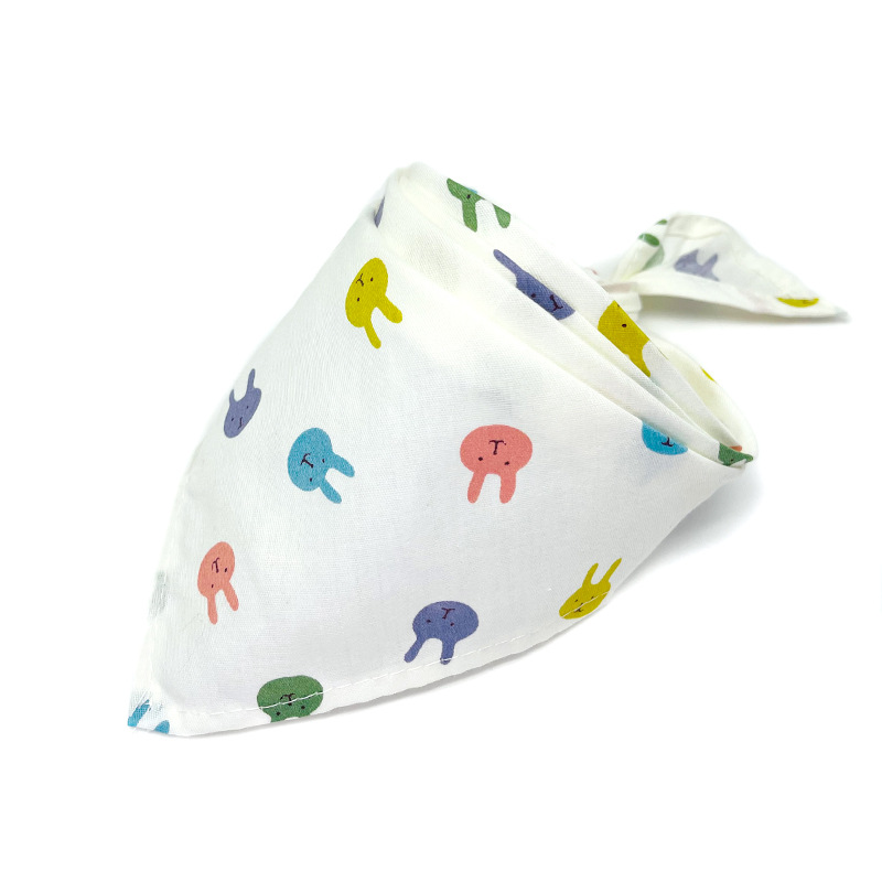 [Promotional] twill cotton pet dog triangle scarf lace-up children's saliva towel baby head scarf