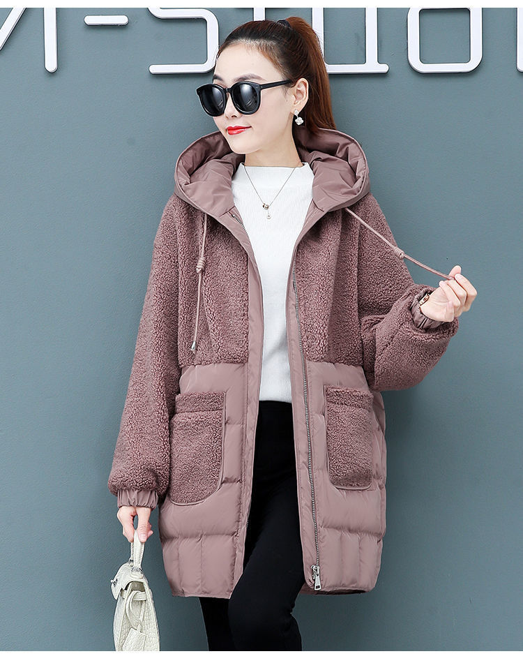 2023 nuovo inverno ispessito di media lunghezza stile coreano ampio taglie forti giacca imbottita in cotone con cuciture alla moda giacca imbottita in cotone di lana di agnello_voghion.com