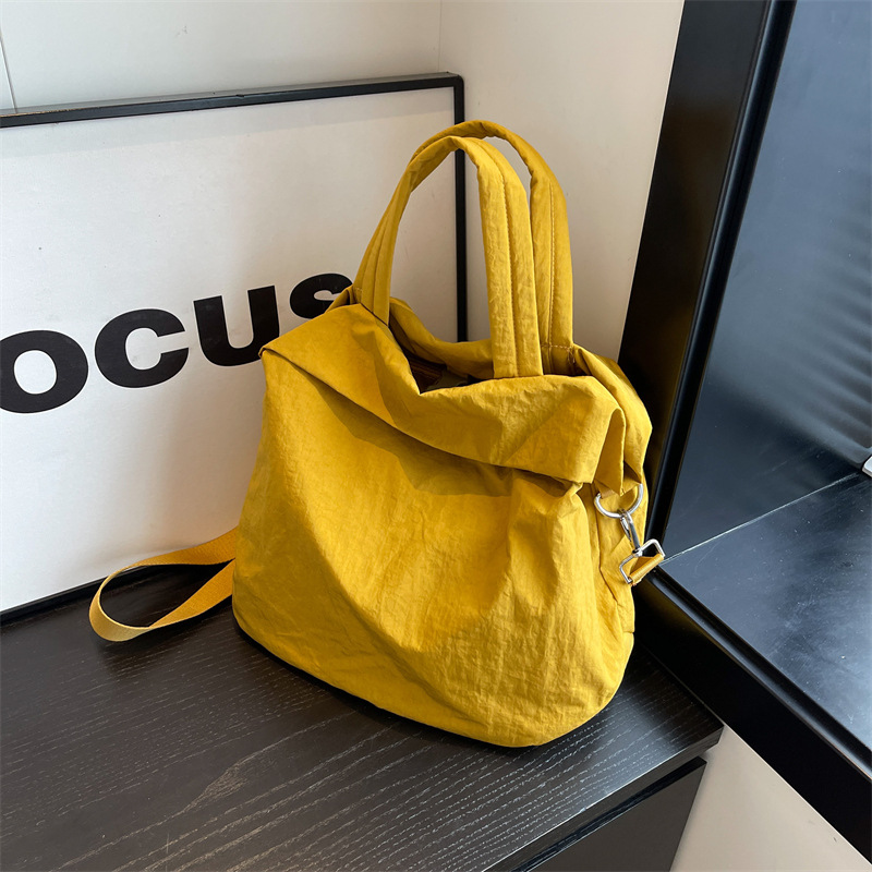 Canvas Large Capacity Bag 2024 New Korean Style Handbag Large Bag Shoulder Casual Student Bag