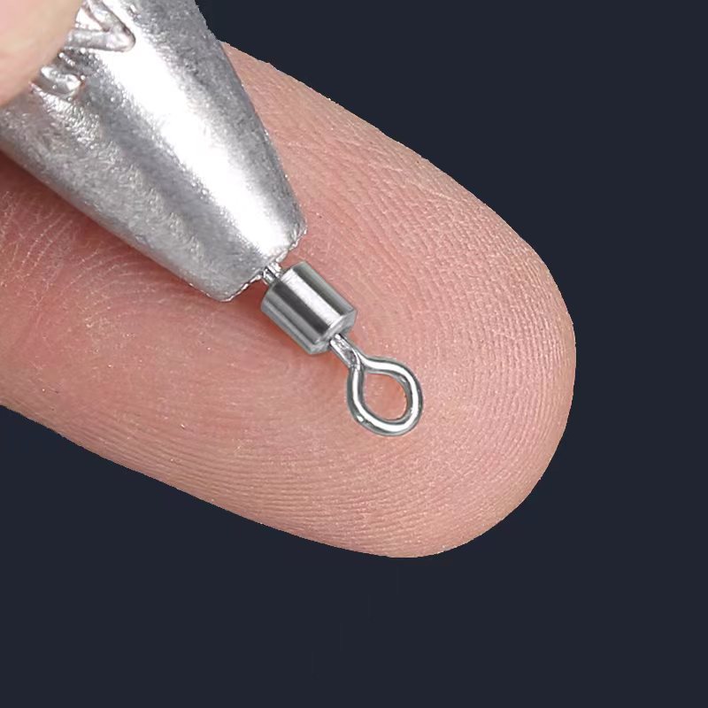 Wholesale 8-word swivel water drop lead column-shaped sea fishing wild fishing lead pendant Sea Pole not easy to hang bottom free fishing group lead pendant