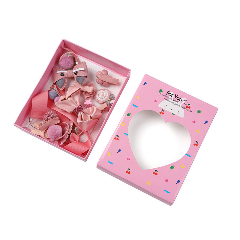 Bow hair rope 18 piece set cute rabbit gift box hair clip children's headdress hairpin little girl accessories hair accessories