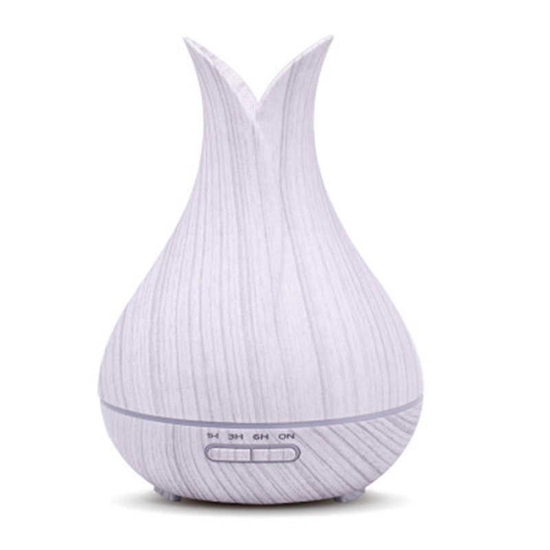 Cross-border new products recommend two-leaf petal aroma diffuser colorful atmosphere light ultrasonic large-capacity wood grain humidifier