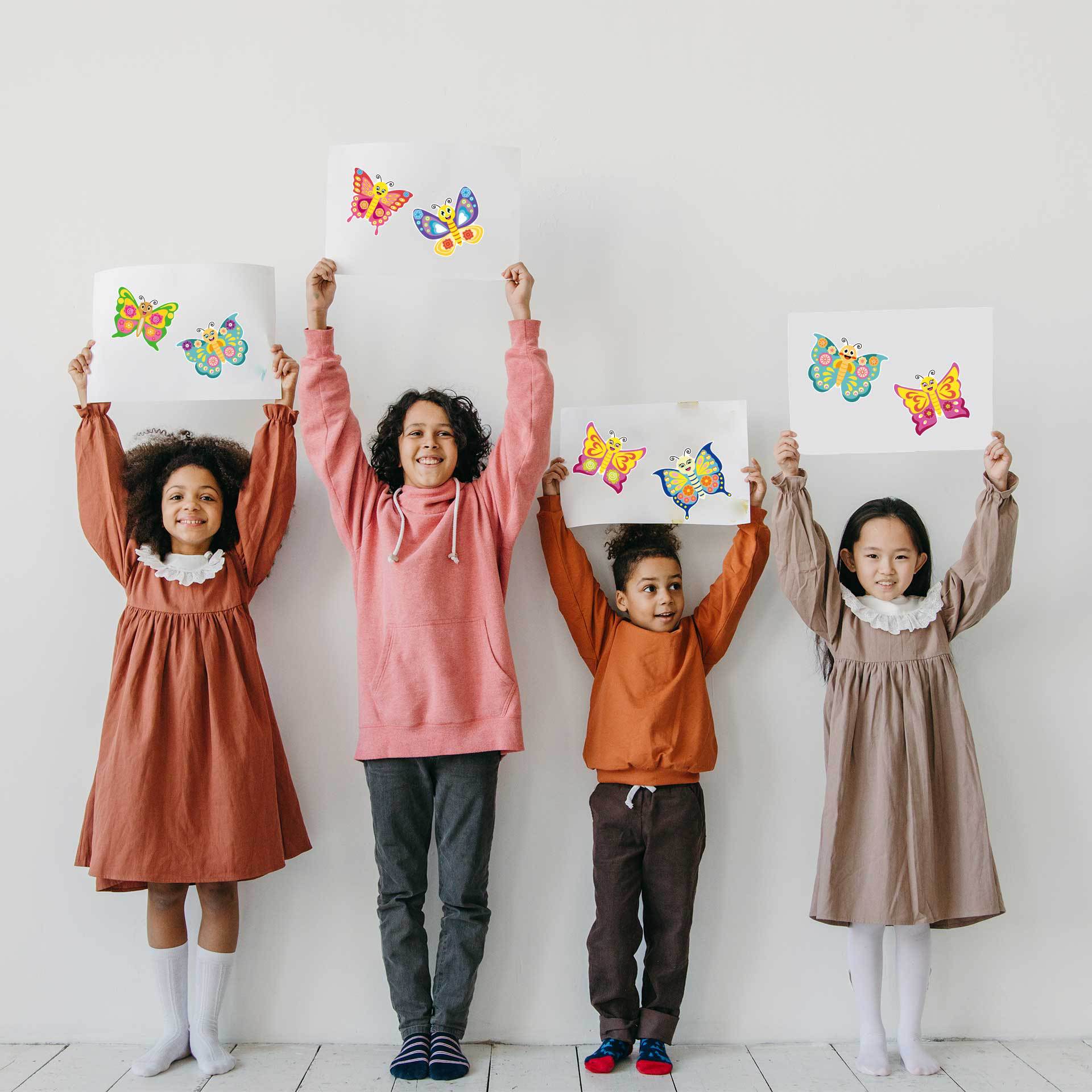 CM2303002 Colorful Butterfly Children's Animation Cartoon Parent-Child Interactive Puzzle Hand Account DIY Face Sticker
