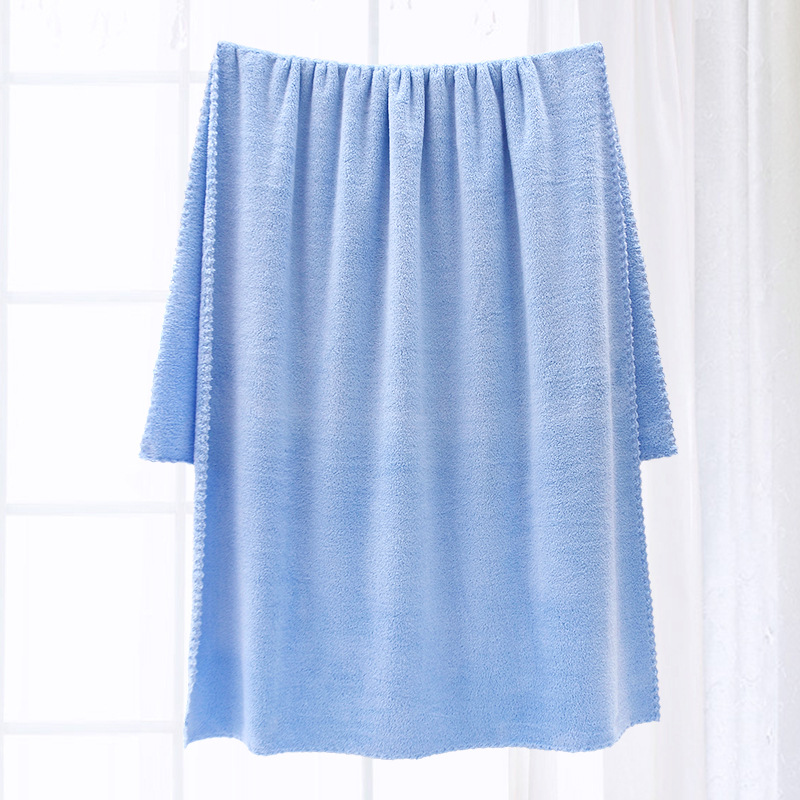 High density coral fleece cut edge children's small bath towel 50*100 soft absorbent large towel swimming bath household wholesale