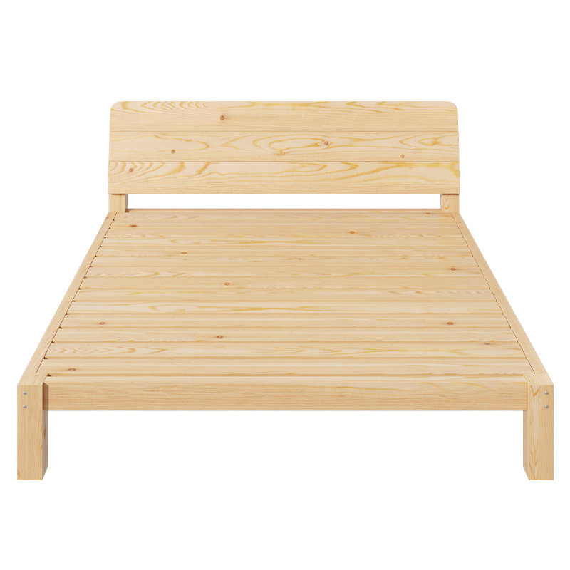 Solid wood bed 1.5 m double bed 1.8 rental room household simple single bed 1.2m bed frame factory direct wholesale