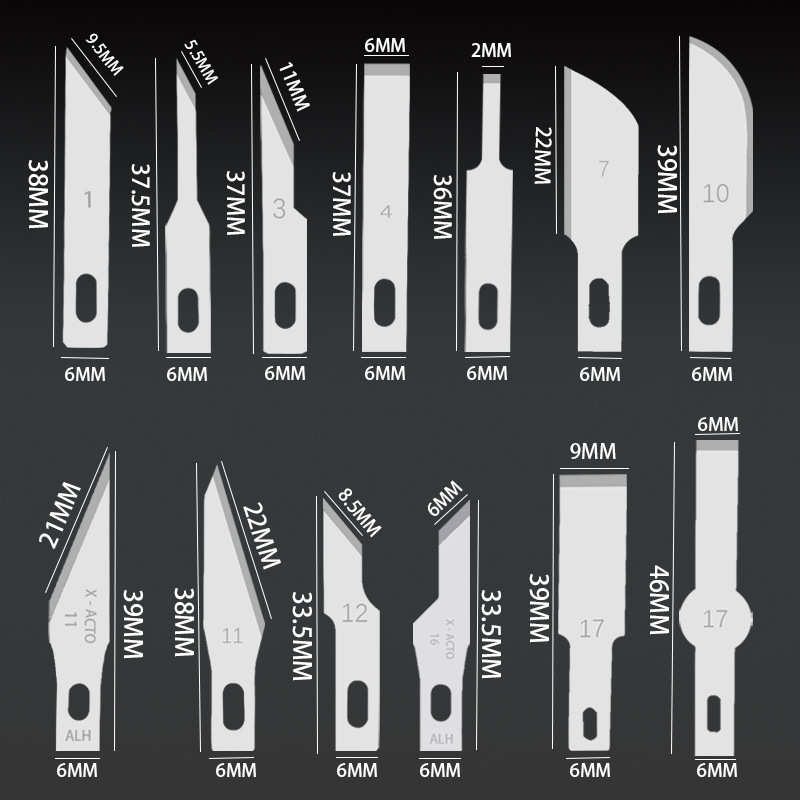 彫刻ナイフの刃シャープチップ 11 16 フィルム切断紙切断 4 17 フラットヘッドスクレーピング接着剤修理特殊刃|undefined