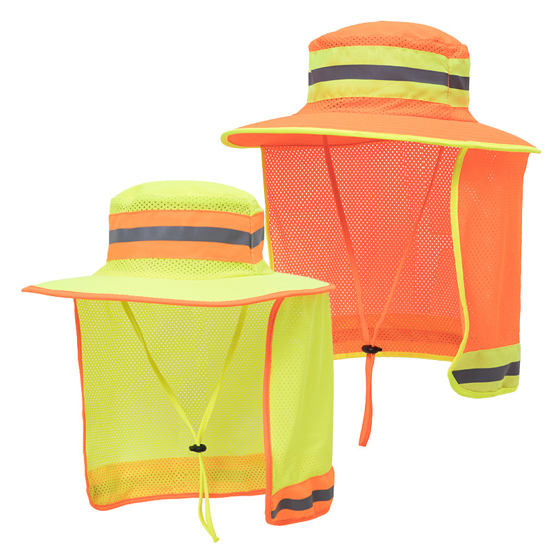 Reflective sanitation hat outdoor hat summer sunshade sunscreen fisherman hat UV protection breathable sun hat fishing hat