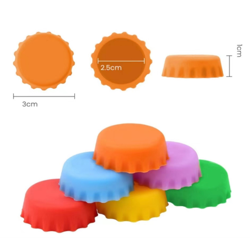 Amazon Hot Sale Silicone Wine Stamper Reusable Beer Wine Seal Bottle Cap Beer Bottle Cap