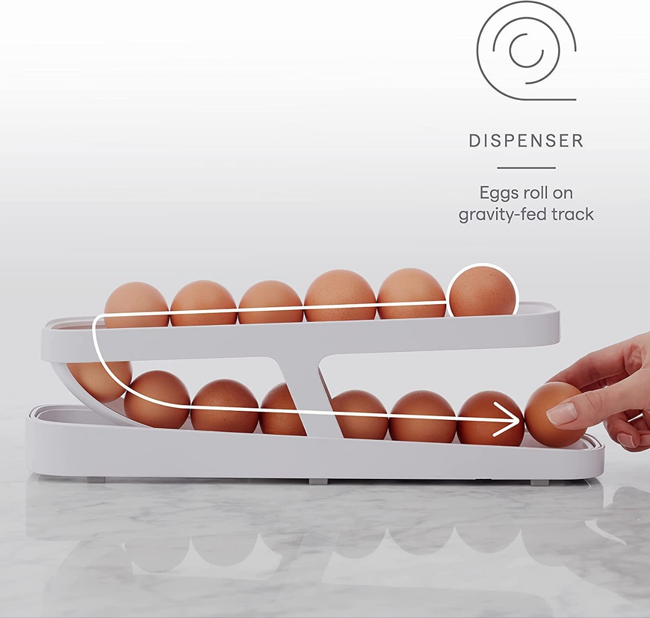 Second generation cross-border new refrigerator Egg roll-out storage rack Rolldown Egg Dispenser Egg