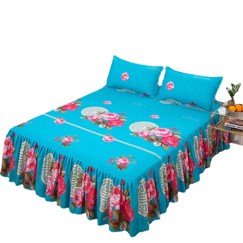 Bed Skirt Bed Cover Three-Piece Set Simmons Protective Cover Double Bed Cover Small Lace Bed Cover Korean Style Bed Skirt 1.8 Bed 2.0