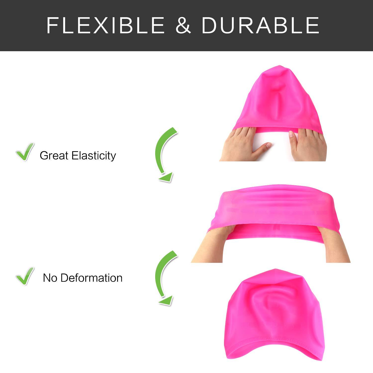 Adult children swimming cap silicone waterproof men and women water drop cap flat cap printed long hair protection large swimming cap