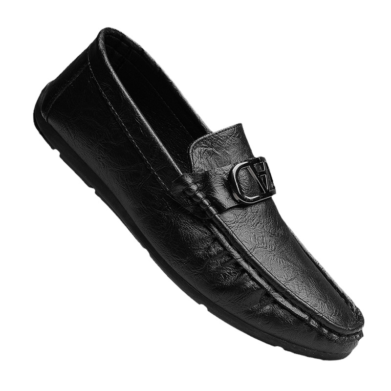 Doug Shoes Men's Summer New Men's Casual Leather Shoes Fashionable All-match Business Love Shoes Foot Breathable Soft Sole Shoes