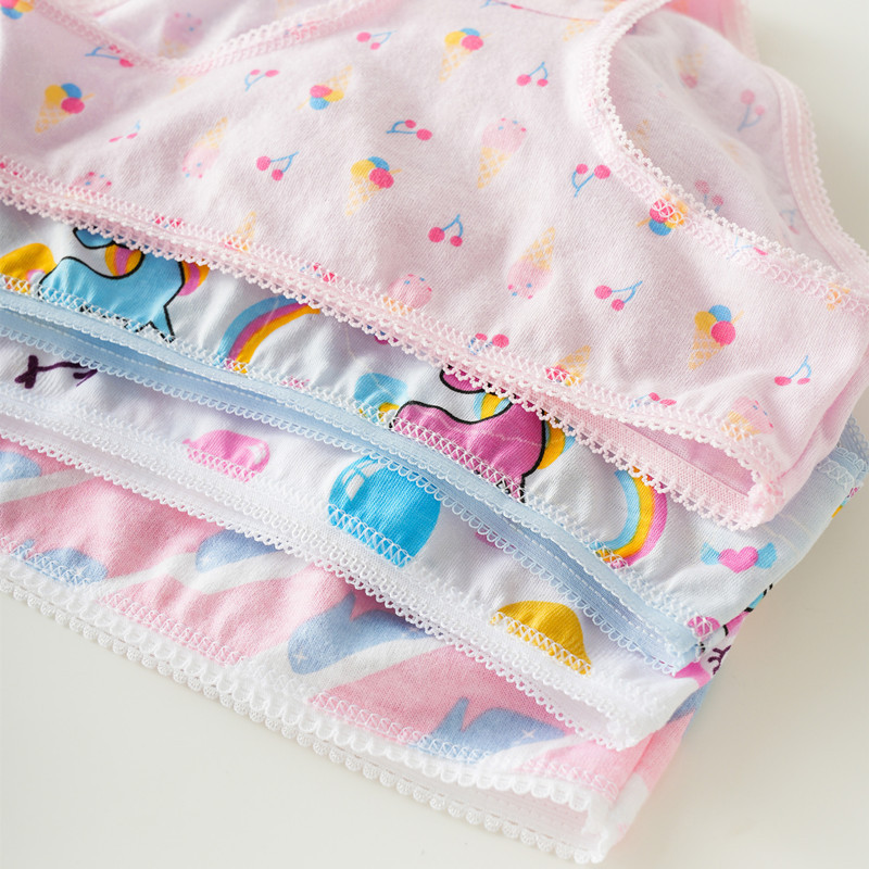 Factory direct cross-border cotton children's underwear girls' briefs foreign trade cardboard multi-color lace briefs
