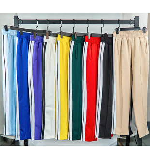 Sports pants palm black and white ribbon palm loose casual pants men and women correct version European and American cross-border fashion brand trousers