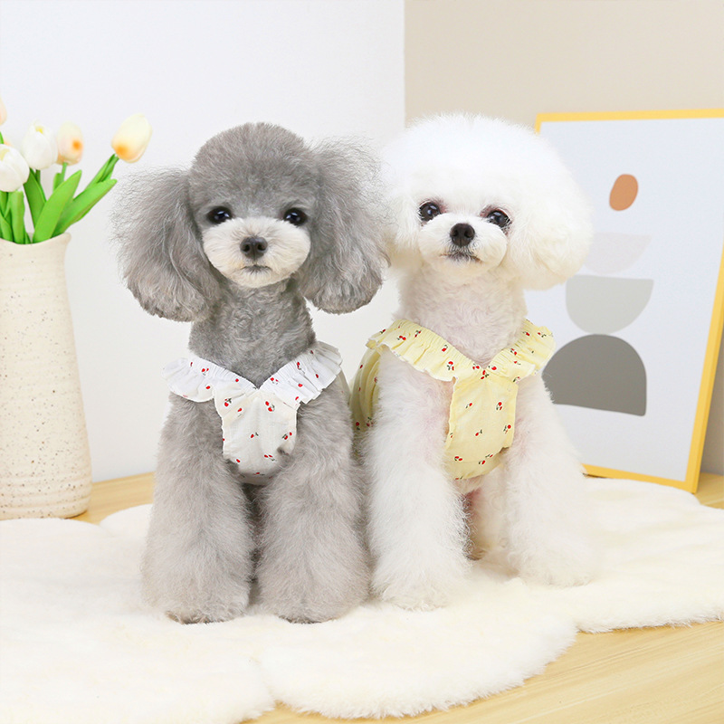 ペット服犬ドレステディ犬小型猫チェリーストラップレスドレス春夏スタイル|undefined