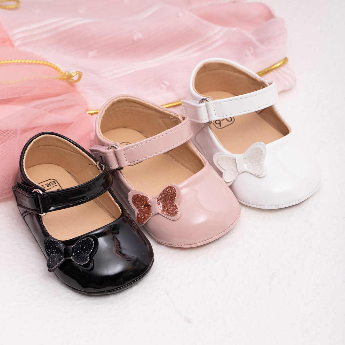 0-12个月婴儿鞋PU皮浅口单鞋蝴蝶结宝宝学步鞋公主鞋 baby shoes