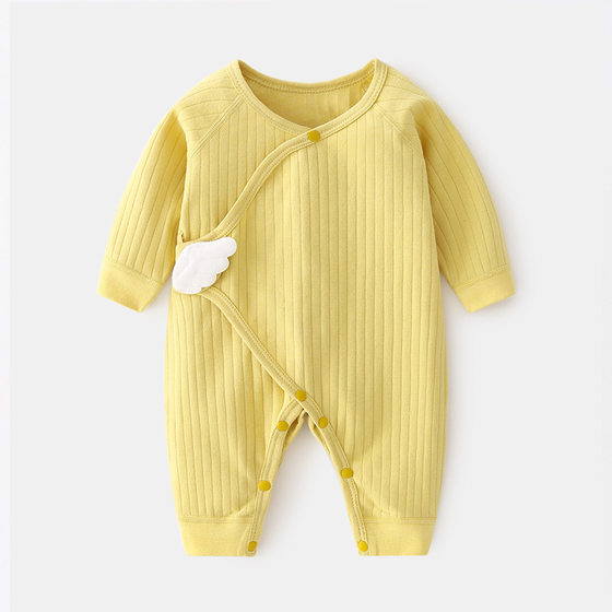 Newborn Baby Jumpsuit Children's Autumn and Winter Pure Cotton Boneless Clothes Newborn Pajamas Baby Boys and Girls Climbing Clothes Spring and Autumn