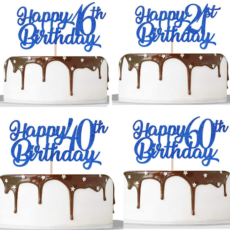 Happy birthday card cross-border digital English cake card party dessert table cake decoration