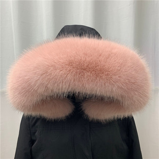 2021 Fashion Imitation Raccoon Imitation Fox Fur Collar Artificial Hair Pike Clothing Cotton-padded Jacket Down Jacket Big Hair Star Style Fur Collar