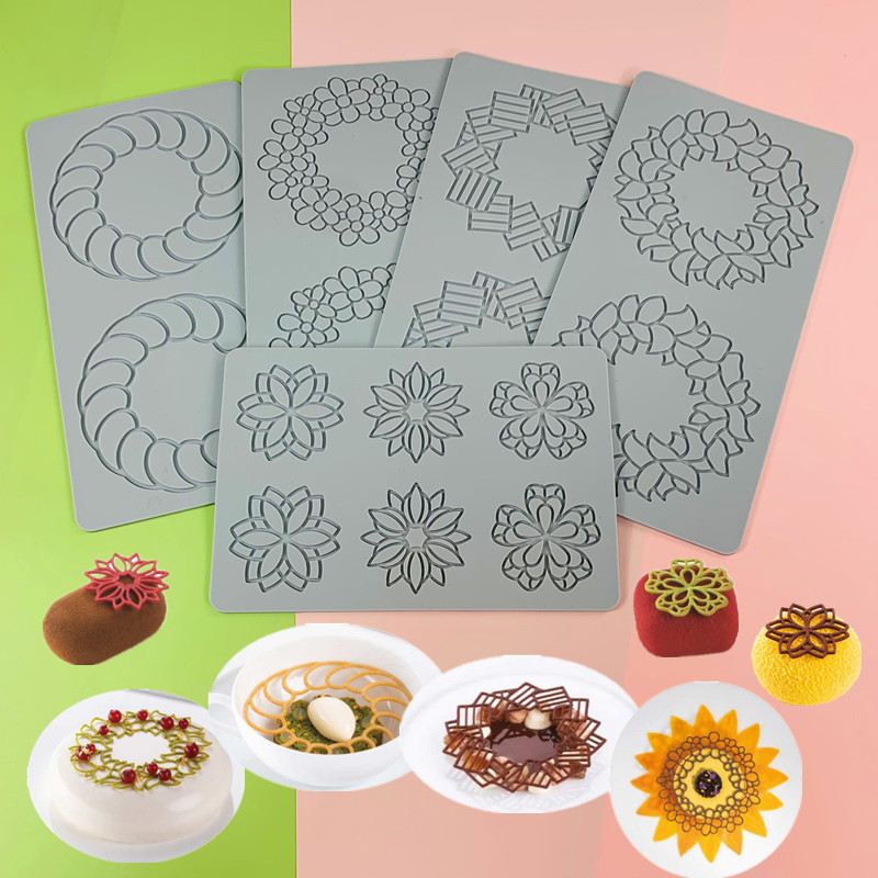 New Arrival Garlands Flip Sugar Lace Pad DIY Chocolate Candy Dessert Decorative Silicone Mold Baking Supplies