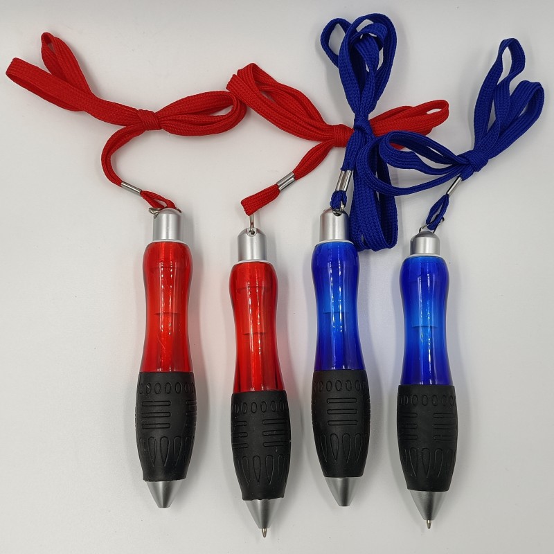 Lanyard ballpoint pen exhibition pen conventional 4 color spot thick ballpoint pen with lanyard logo press ballpoint pen