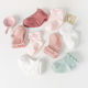 Amazon Children's Non-slip Spring and Autumn Cotton Socks Infants 0-6 Months Girls Solid Color Lace Socks Baby Floor Socks