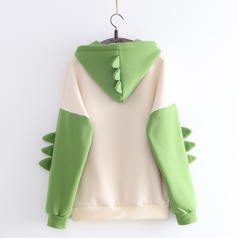 2023 AliExpress Amazon Printed Dinosaur Contrast Color School Style Women's Winter Korean Style Sweatshirt