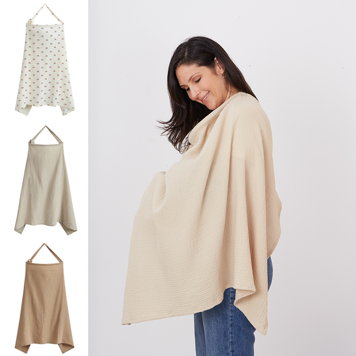 Amazon Cross-border Hot Breast Covering Towel Breast-feeding Towel Breast-feeding Towel Anti-light Multifunctional Shawl Gone Out of Breathable