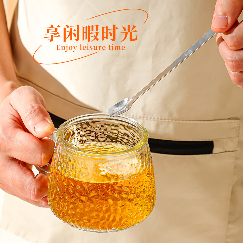小熊杯馬克杯冰川紋玻璃水杯簡約果汁飲料咖啡杯泡茶杯促銷禮品杯