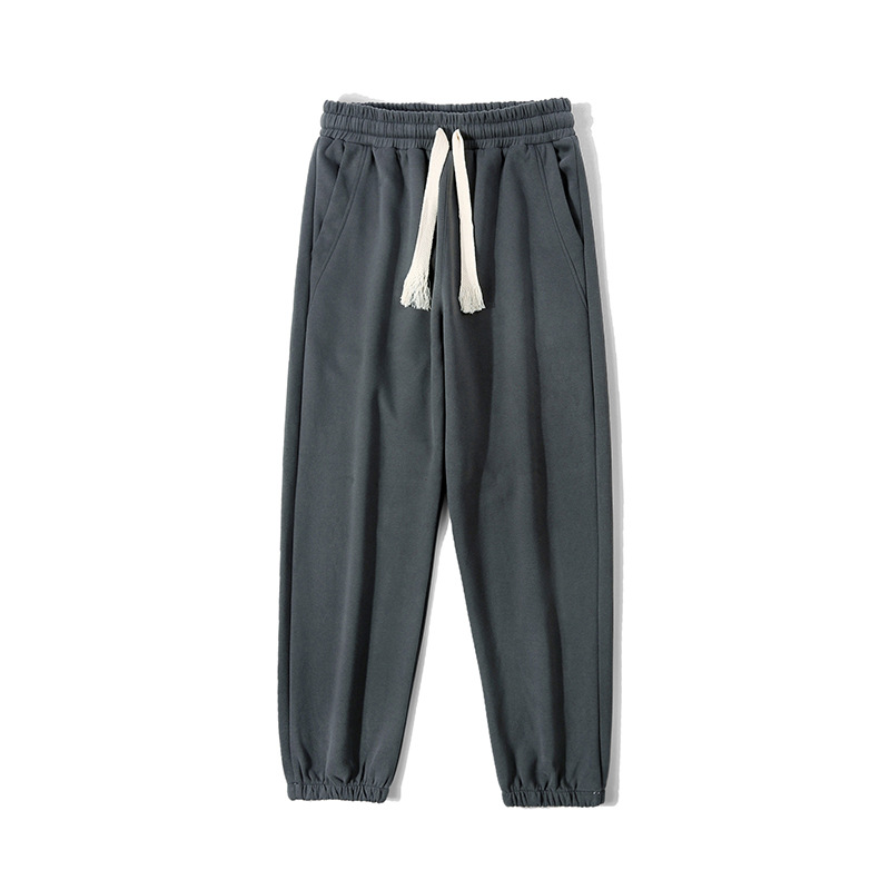Han Haipeng Yun Japanese men's fashion brand solid color ankle-tied sweatpants Men's High Street straight pants men's casual sports pants